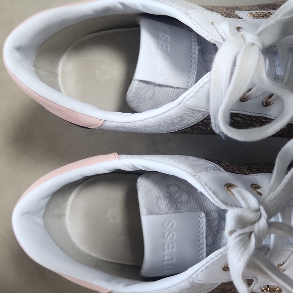 Guess Faster Wedge Sneaker Brown Multi - Picture 7 of 9